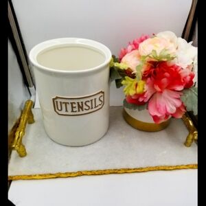 THL French Country Utensils Canister Storage Beige Letters